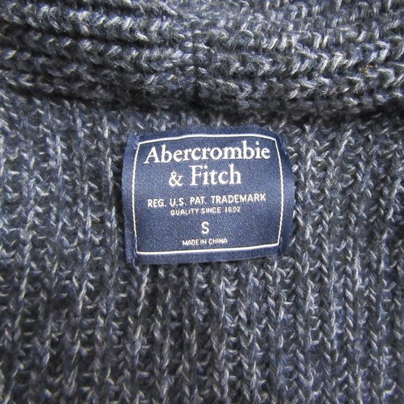 Abercrombie & Fitch Blue Wool Blend Button Front Sweater - Picture 6 of 9